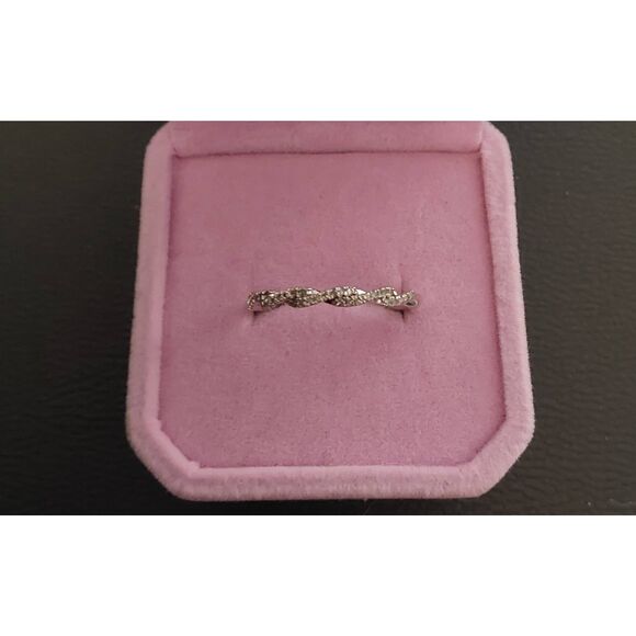 NEW~.15 Carat Genuine Diamond Infinity Wave Stackable Band/Bridal Ring Sz 8 - Picture 1 of 4